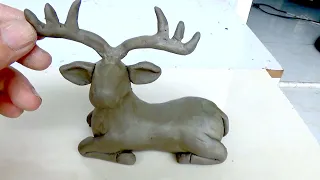 DIY Clay Work - How to make a very cool deer out of clay