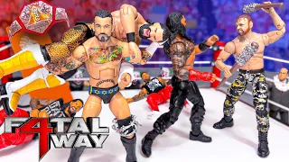 CM Punk vs Jon Moxley vs Seth Rollins vs Roman Reigns  - Action Figure Match! Hardcore Championship!
