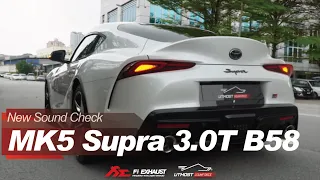 Toyota MK5  Supra 3.0T B58 Idle Rev, Acceleration w/  Fi EXHAUST Catback X Utmost Downforce Garage