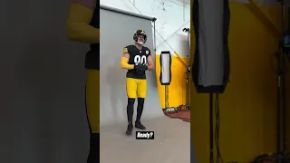 It’s been a minute 😅 T.J. Watt warms up his sack celebration for a photoshoot #TJWatt #steelers