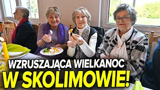 Olbrychski, Santor i Lipowska w domu opieki w Skolimowie.