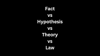 Fact vs Hypothesis vs Theory vs Law