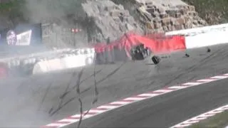 Big crash from Christophe Bouchut at Eau Rouge - 1000KM Spa Francorchamps - 07.05.11