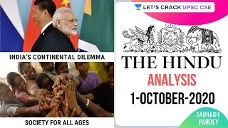 01-October-2020 | The Hindu Newspaper Analysis | Current Affairs for UPSC CSE/IAS | Saurabh Pandey