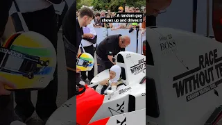 Seb Vettel revving Senna's F1 car at Goodwood