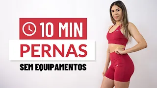 TREINO DE PERNAS COM ÊNFASE EM QUADRÍCEPS/COXAS | 10 MIN | SEM EQUIPAMENTOS