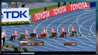 Moscow 2013 100m Men Semi Final 1 IAAF World Championship Justin Gatlin 9 94