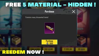 😱Free Direct 5 Material In Bgmi & Pubg | How To Get Free Materials In Bgmi | Bgmi Free Uc Trick !