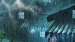 🎧 Listen, Relax & Fall Asleep Instantly with Heavy Rain On Roof & Powerful Thunder Sounds At Night