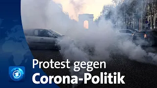 Auto-Protest in Paris gegen Frankreichs Corona-Politik