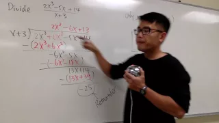 Long division of polynomials vs. Synthetic Division