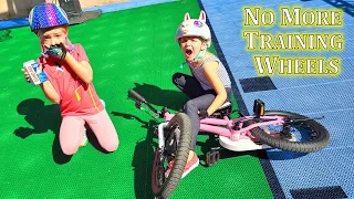 Madison Takes a Tumble! First Time Without Training Wheels!!