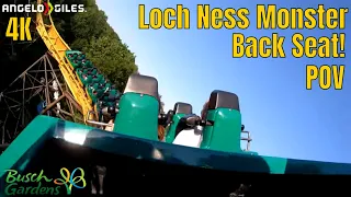Loch Ness Monster In 4K | Back Seat | POV | Busch Gardens Williamsburg |