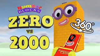 Numberblocks Zero vs 2000! Ultimate 360° VR Crash Test Party