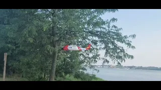 RC Pilot Flies Expensive RC Coast Guard Heli Far Horizontally Above Water..Line of Site !!!