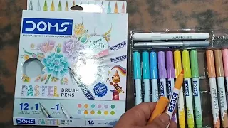 Doms pastel brush pens 14 shades | unboxing review and price #domsbrushpens