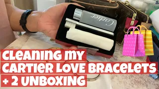 Cleaning my Cartier love bracelets 🌟 + 2 new unboxing 🛍