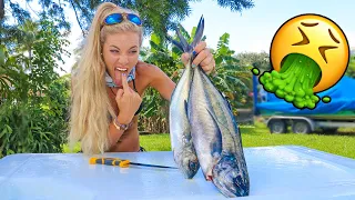 Would YOU Eat it?? Blue Runner- Catch, Clean, Cook TRASH Fish Taste Test!