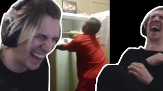 xQc reacts to Drunk Guy Gets Beaten Up By Refrigerator