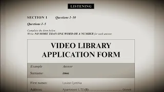 Video Library Application Form ielts listening | HD audio 720p