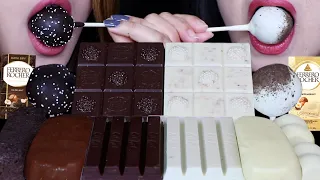 ASMR DARK VS WHITE CHOCOLATE FERRERO ROCHER BARS, CAKE POPS, MAGNUM ICE CREAM, MILKA OREO, KITKAT 먹방