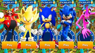 Sonic Dash vs Sonic Prime Dash - Classic Super Sonic vs Sonic Prime vs Movie Sonic - Gameplay