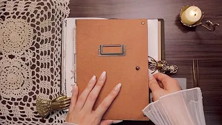 ASMR | Simple decoration of vintage diary | Scrapbooking