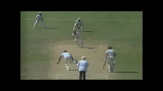 Patrick Patterson Cleans Up Roshan Mahanama. Two Stumps Out of the Ground. World Cup 1987