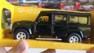 RMZ City Car Scale Model Land Rover Defender diecast collection 1:32 1:34 review opening unpacking