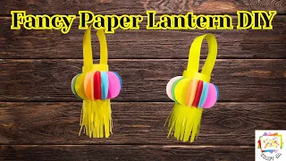 Fancy Paper Lantern Making DIY | How to Make Lantern with Color Paper