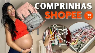 COMPREI MINHA BOLSA MATERNIDADE NA SHOPEE | COMPRINHAS DE ORGANIZAÇÃO NA SHOPEE | Maternidade real
