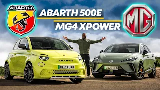 MG4 XPower vs Abarth 500e: Are ELECTRIC Hot Hatches Fun?