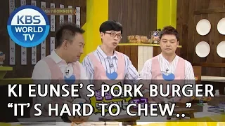 KI Eunse's 'Pork Burger'! Is it a good snack for children?! [Happy Together/2018.05.24]