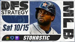 MLB DFS Strategy (Saturday 10/15/22) | DraftKings & FanDuel Fantasy Baseball Picks & Lineups