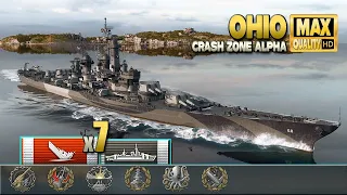 Battleship Ohio dominates on map "Crash Zone Alpha" - World of Warships