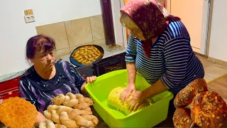 What I Eat with Baba in Bulgaria 🥖 Authentic Village Cooking: Homemade “Kuzunak” 🥐 PART II