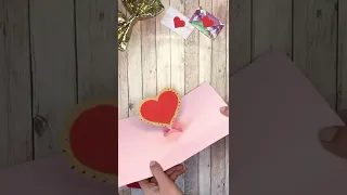 DIY Cute Valentines Day Pop Up Card 💖 Easy Birthday Heart Card Gift Ideas #shorts #short #popupcard