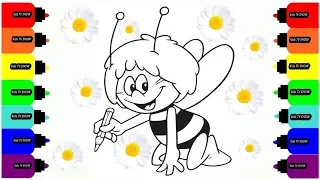Maya The Bee cartoon coloring book for children  Пчелка Майя раскраска