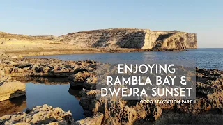 enjoying Ramla Bay beach and sunset in Dwejra Bay in our Gozo staycation Part 2