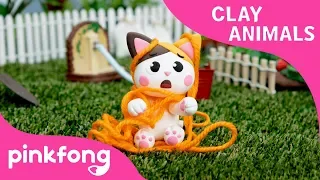 How to make a Kitty with Clay | Clay Animals | DIY | Animal Songs | Pinkfong Clay Time