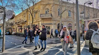 Bakı - Tarqovı (Fevral 2022) Nizami Küçəsi - Piyada Gəzinti Turu - Baku, Azerbaijan | Walking -4k-