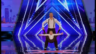 Father and son acrobat act wows audience in last week of AGT auditions