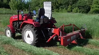 Покос травы роторной косилкой LISICKI и мини трактор DW 244 AT