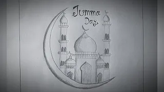 Mosque Drawing 🕌..Drawing Tutorial 🖌️🖌️..Pencil Sketch ✏️