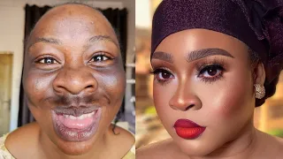 VIRAL ⬆️ 😳😱 MELANIN BRIDAL MAKEUP AND GELE TRANSFORMATION 👆 MAKEUP TUTORIAL 🔥 CIRURGIA PLASTICA 💉