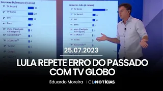 Lula erra na distribuição de verbas de TV ao tentar conciliar com a Globo