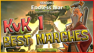 BEST MARCHES FOR KVK 1 - Open Field, Rally, Garrison [Rise of Kingdoms]