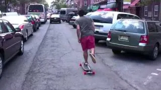 Riding the Bustin Boards Complex Longboard w/ Gullwing M1 trucks and Orangatang 4President wheels