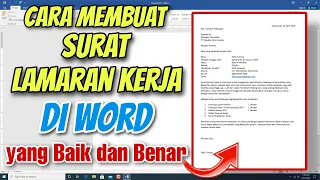 Cara Membuat Surat Lamaran Kerja di Microsoft Word yang Baik dan Benar Untuk Pemula