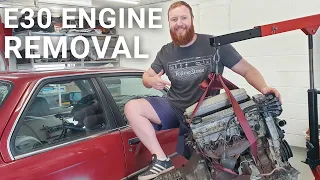 How To Remove BMW E30 Engine & Gearbox [M40B16] Motor & Transmission Removal Guide | 027